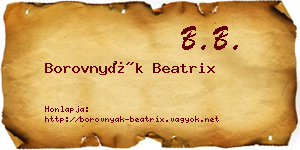 Borovnyák Beatrix névjegykártya